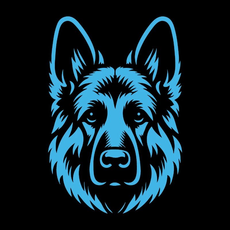 Schlichtes Blauer Schäferhund Design