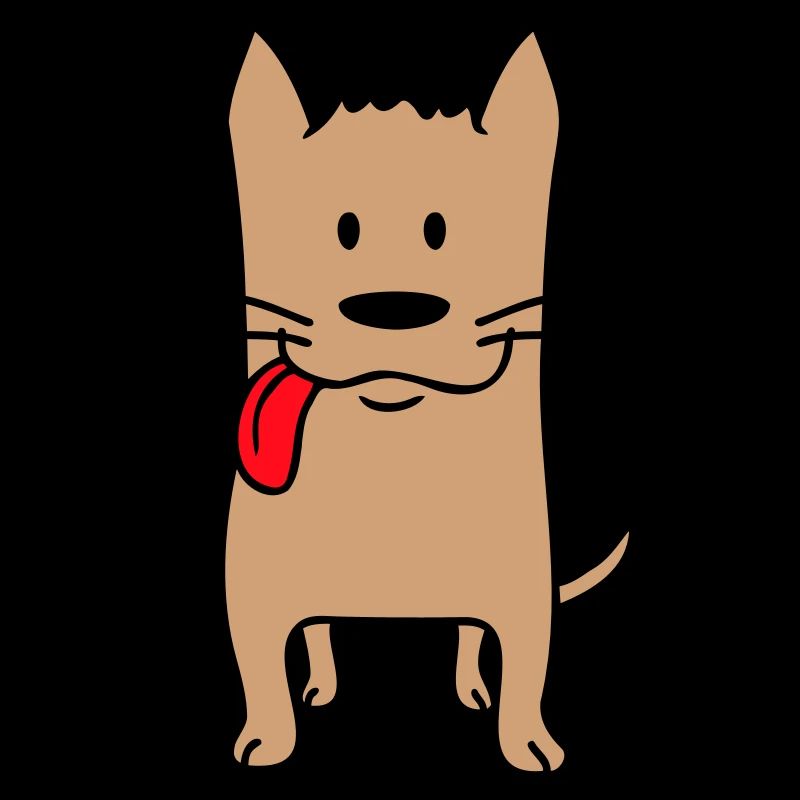 Chien Langue Sortie Heureux Mignon Se tortiller