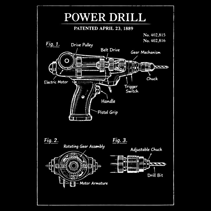 Plan de brevet pour perceuse mécanique