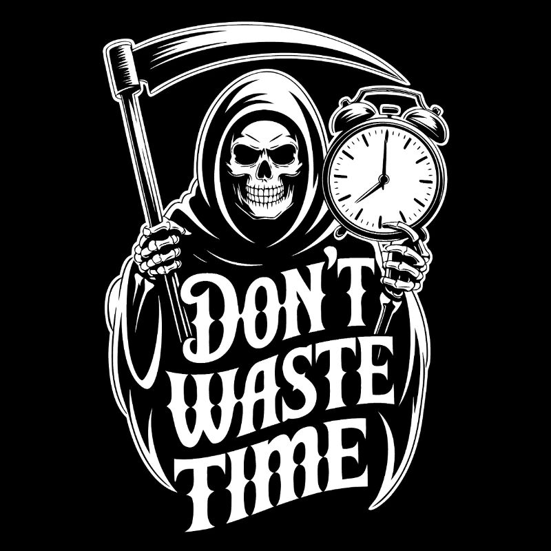 Grim Reaper Clock – Don't Waste Time Motif