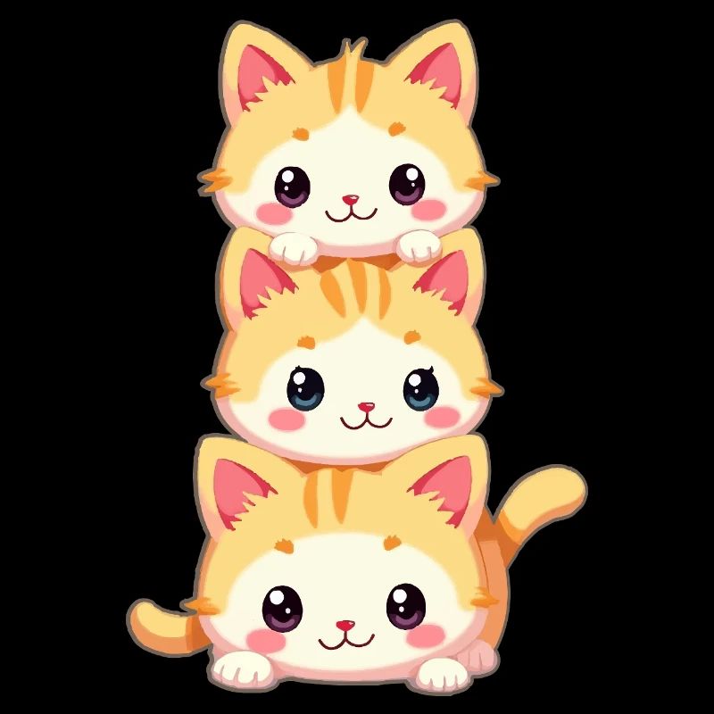 Trio de chatons empilés