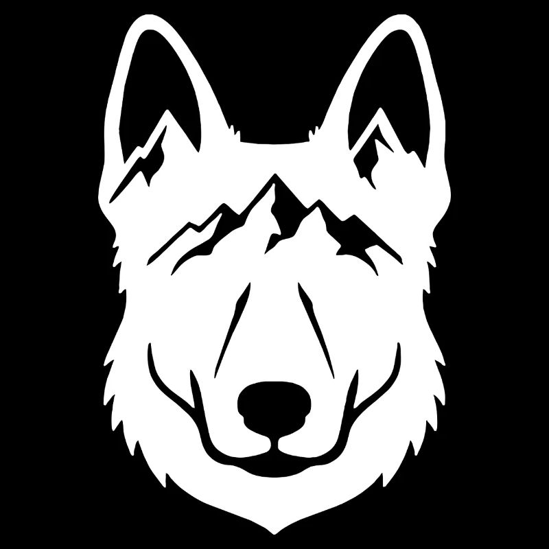 Mountain Wolf Line Art