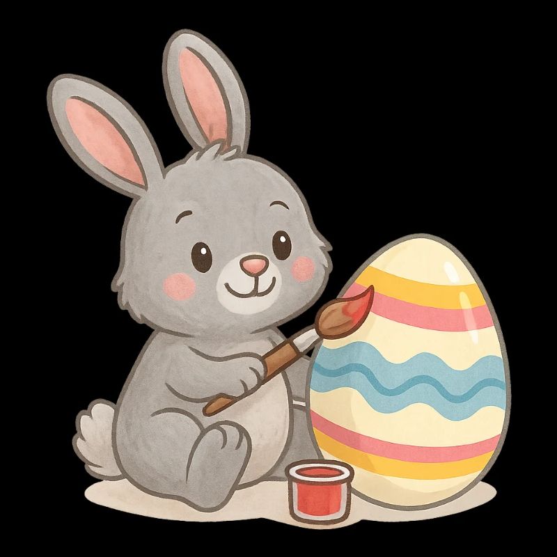 Oeuf peint lapin de Pâques - Design de Pâques mignon