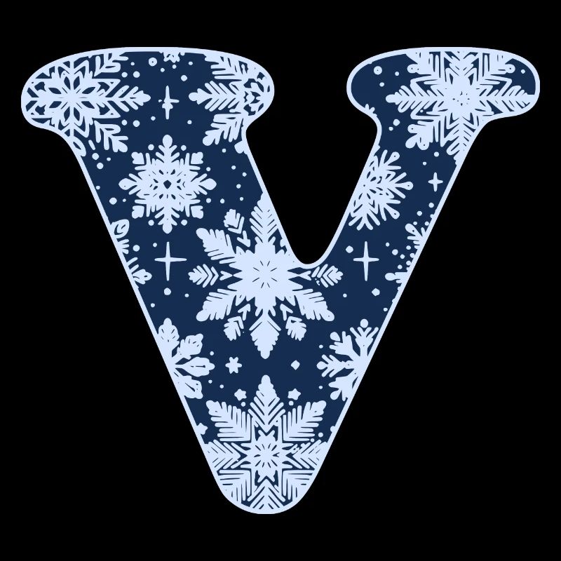 Buchstabe V Schneeflocken