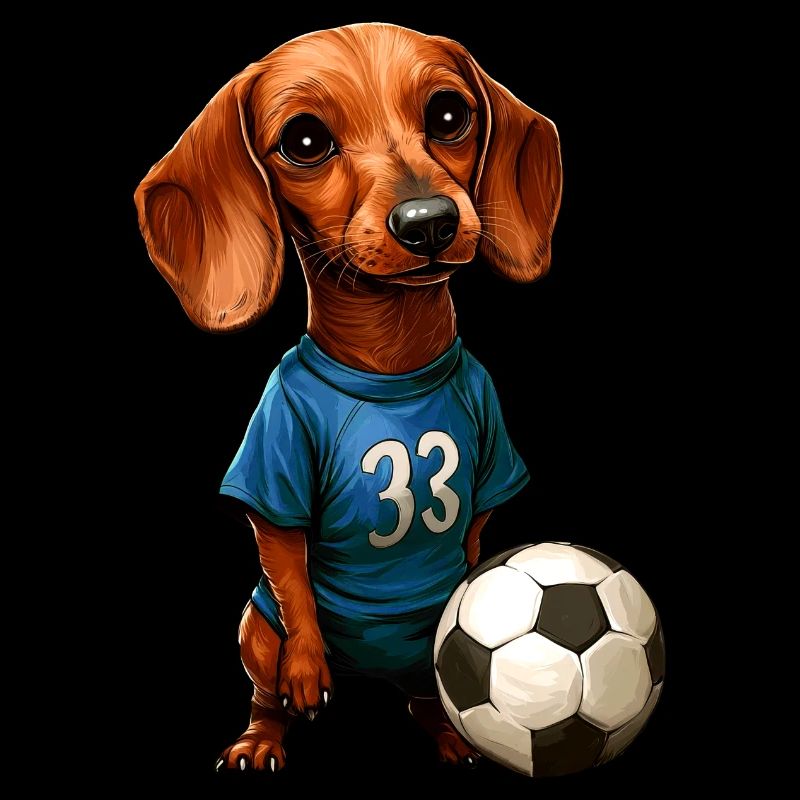 Fussball Dackel blau