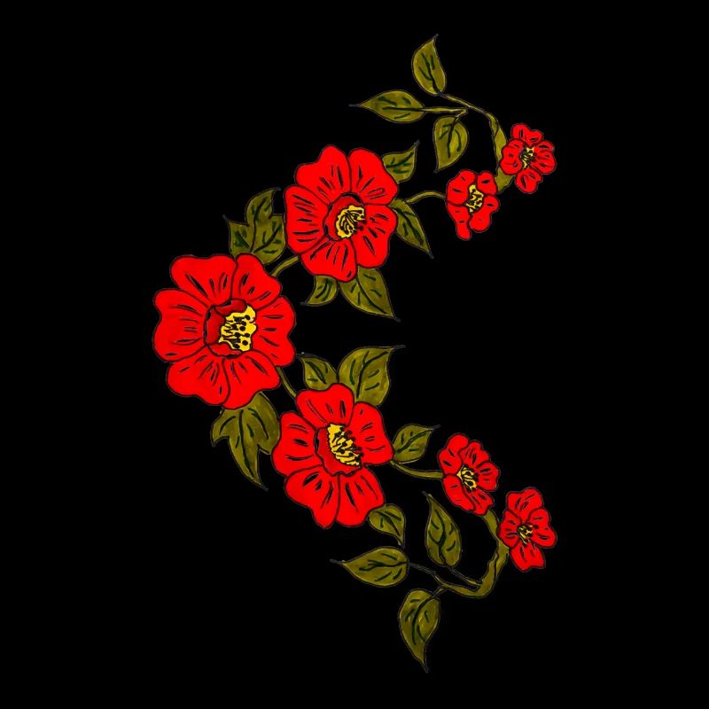 Rote Blumenranke Muster