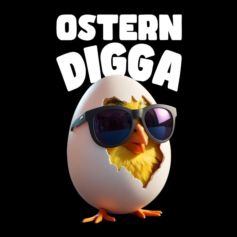 Witziges Ostern Digga Design mit Küken und Ei