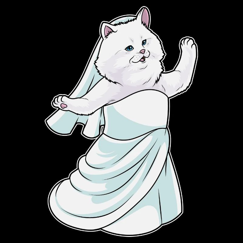 Chat persan robe de mariée