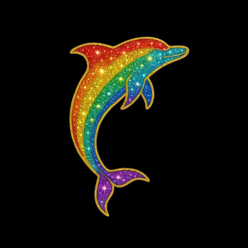 Glitzernder Regenbogen-Delfin