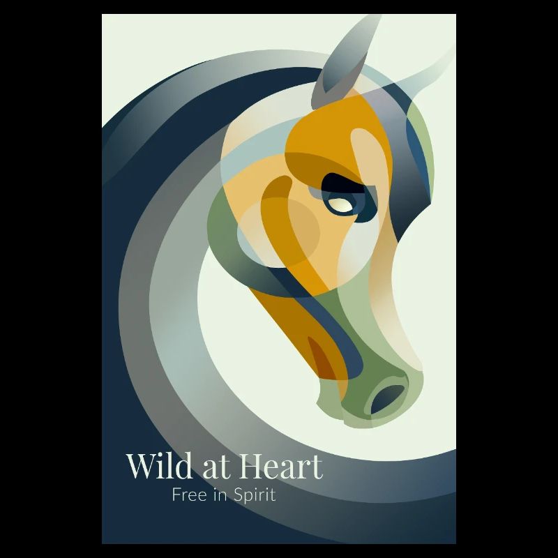 Affiche de cheval abstraite moderne