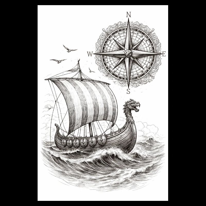 Compass Viking Sailing Ship