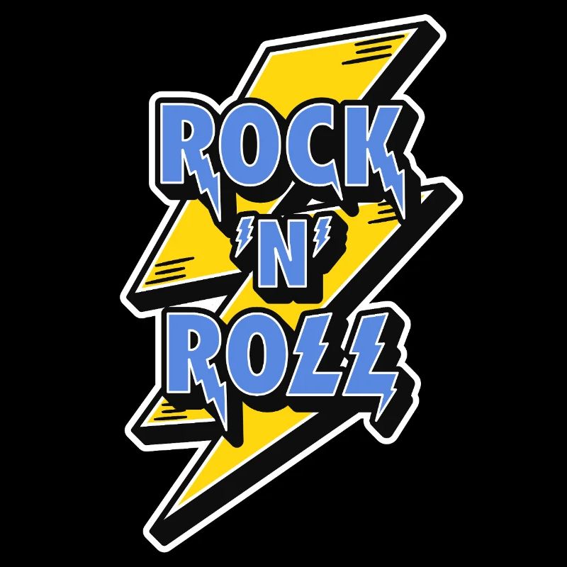 Rock'n'Roll-Logo mit Blitz