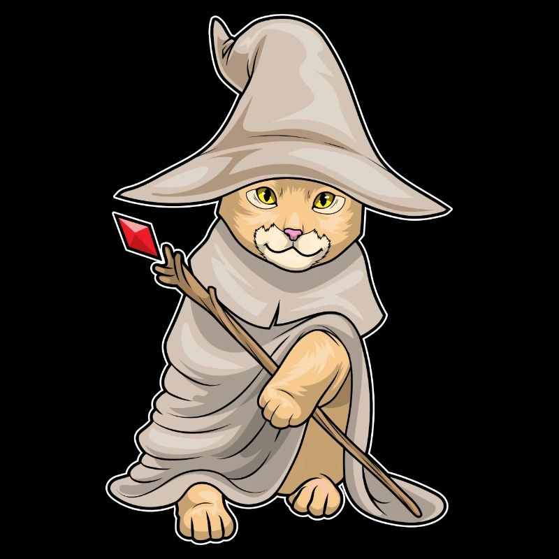 Orange Cat Wizard Wand