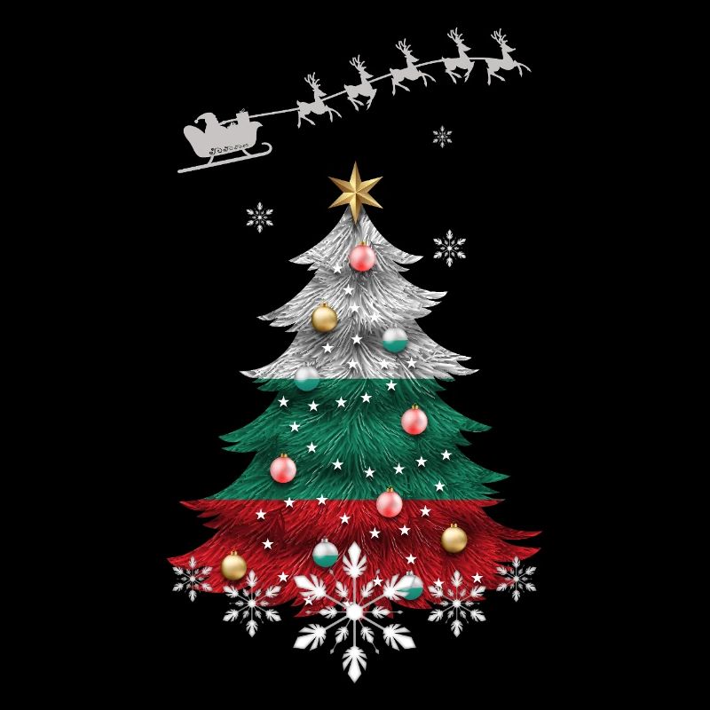 Christmas tree with Bulgaria flag
