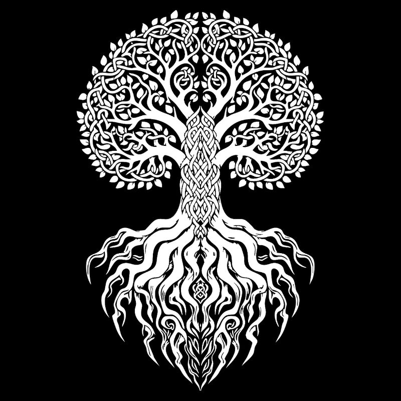 Yggdrasil Wikingerbaum des Lebens Maskottchen Nordbaum