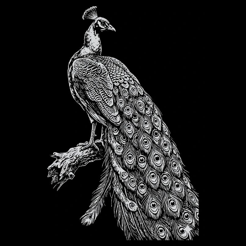 Peacock Lace on Black