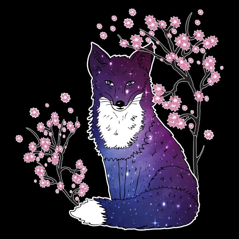 Fuchs Japanisch Kirschblüten Geschenk