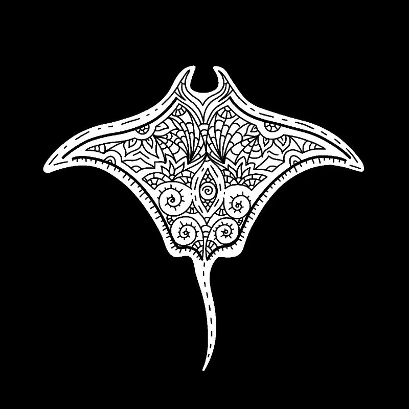 Hypnotisierende Rochen-Line-Art