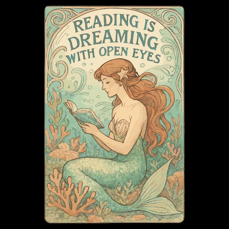 Mermaid Book: Reading is dreaming with eyes open