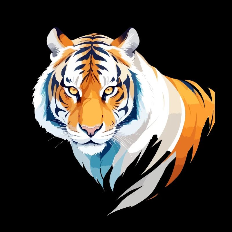 Tiger Vektor Kunst mit lebendiger Farbillustration