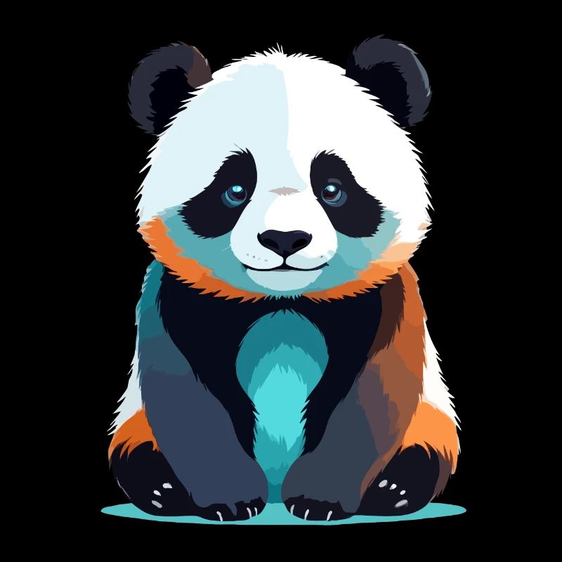 Panda Vektor Kunst mit lebendiger Farbillustration