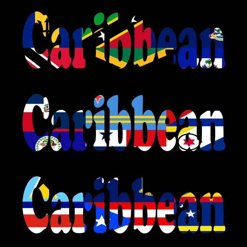 Sentiment de vacances avec les drapeaux des Caraïbes