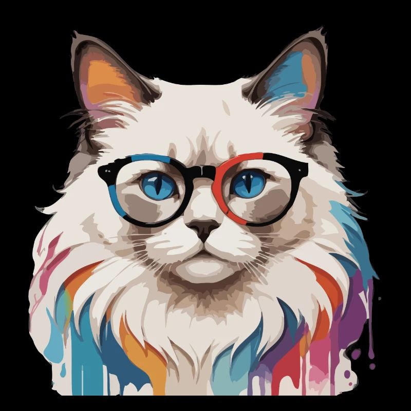 Ragdoll Katze süß cool mit Brille