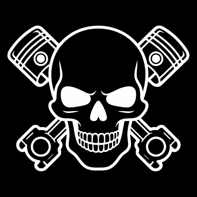 Crâne avec croix de piston