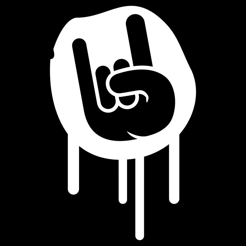 Heavy Metal Hard Rock Graffiti Cornes Geste de la main