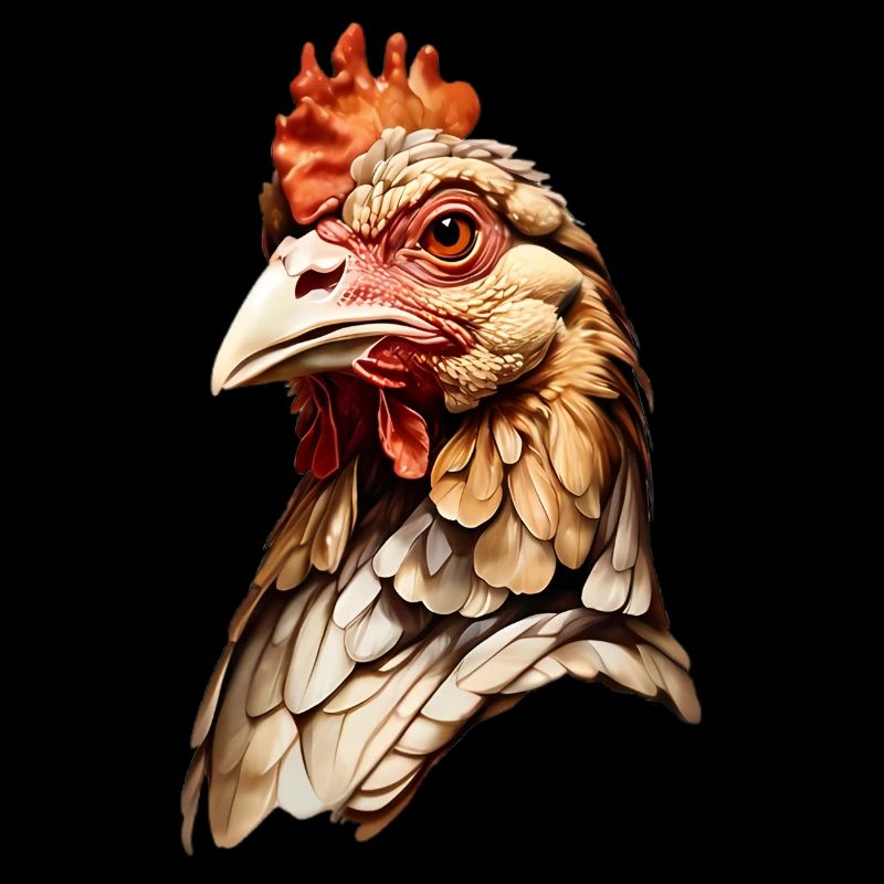 Realistic Chicken Head – Farm Animal Graphic