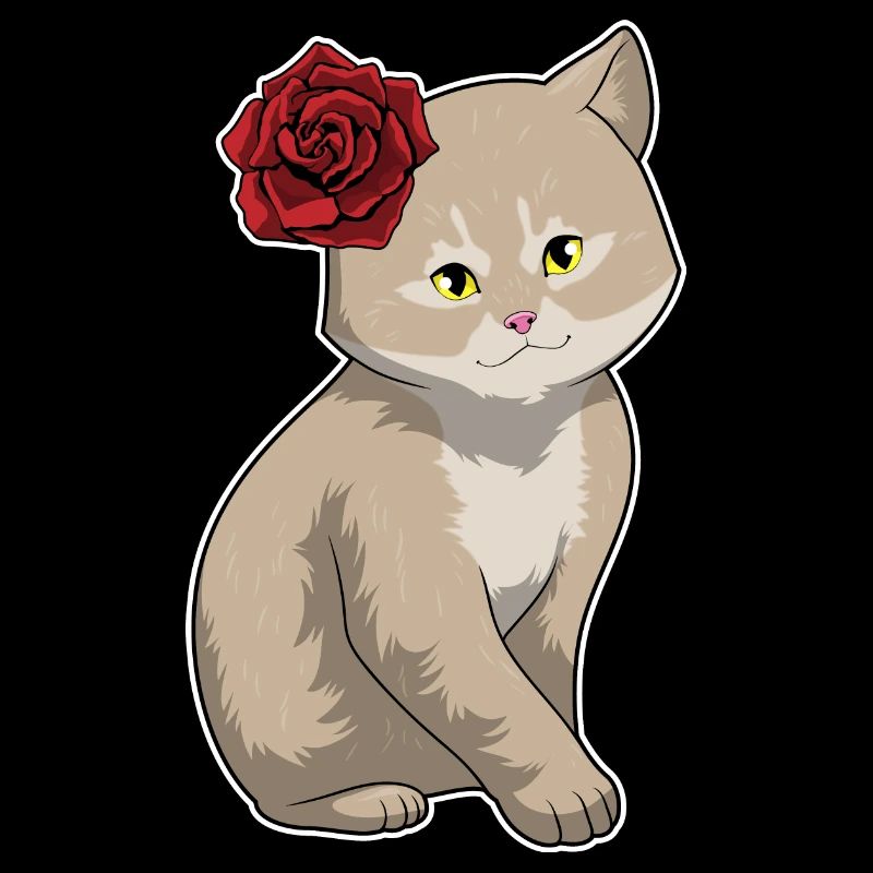 Fleurs Rose Chat