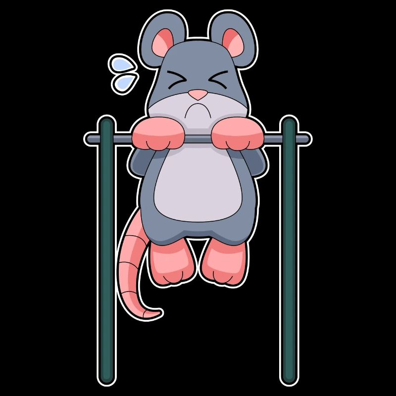 Mouse Bodybuilder Pull-Up Fitness