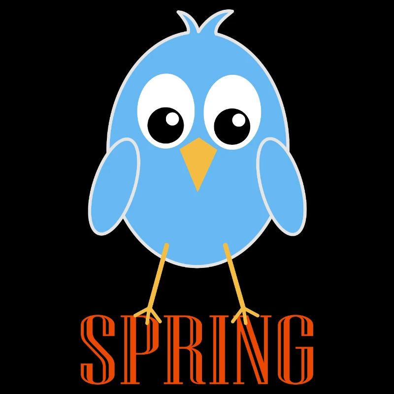 Cute spring bird with big eyes