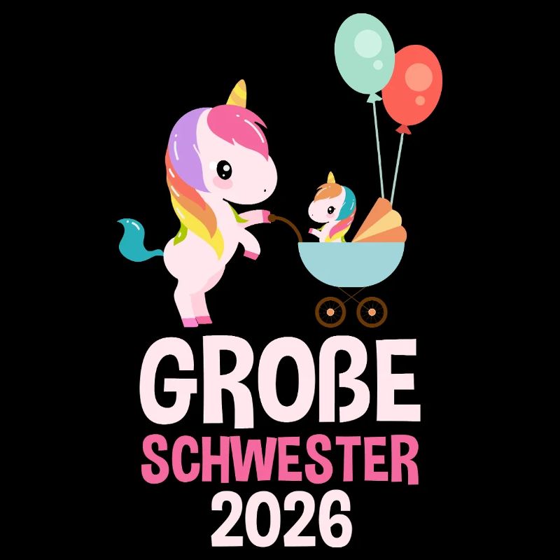Große Schwester 2026 Süße Einhorn