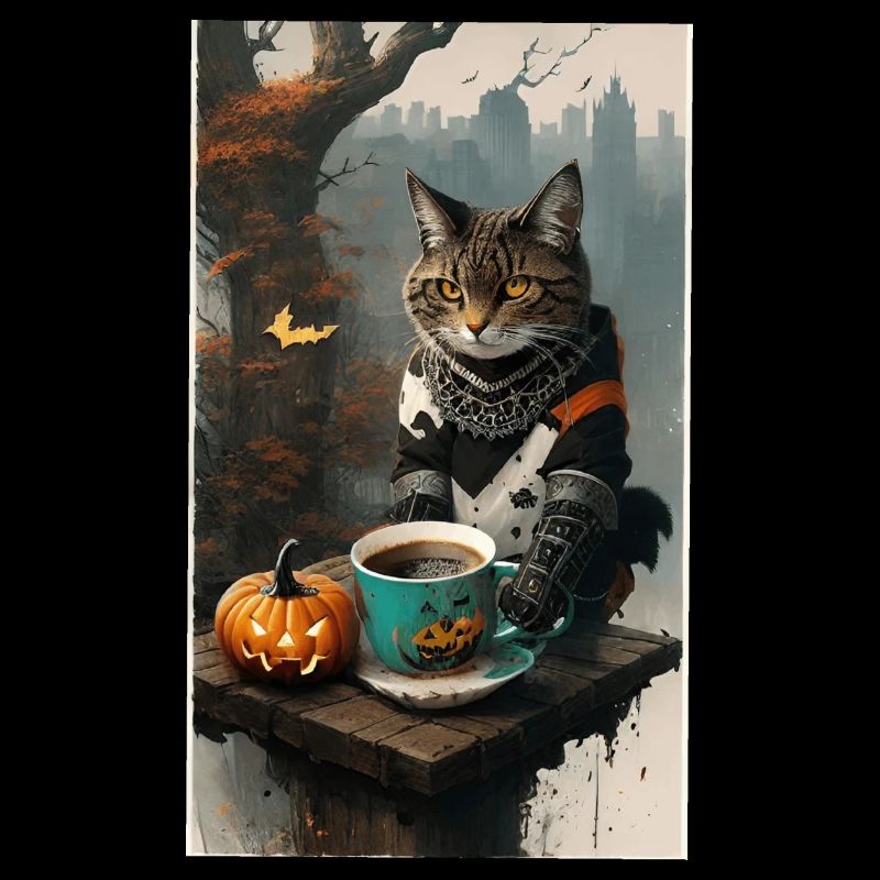 Cat dressed halloween