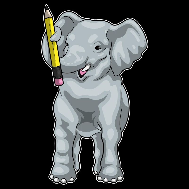Elefant Schüler Bleistift Schule