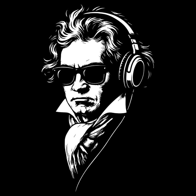 Retro DJ Beethoven face Portrait