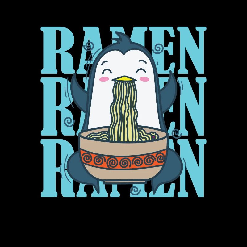 Pinguin mit Ramen Nudeln Antarktis Vogel