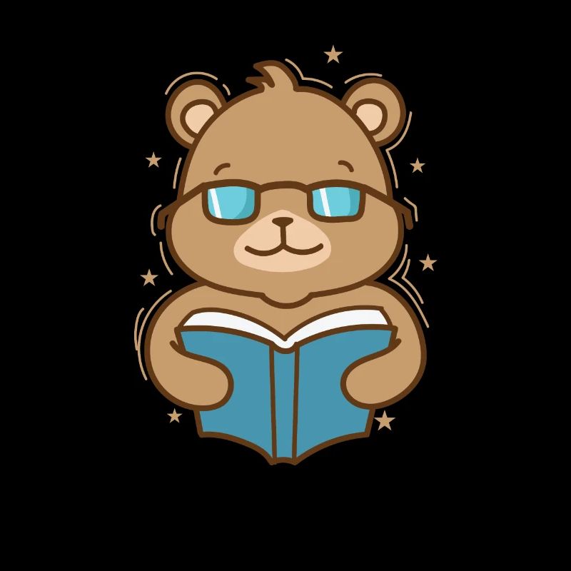 Bär liest ein Buch Wald Tier