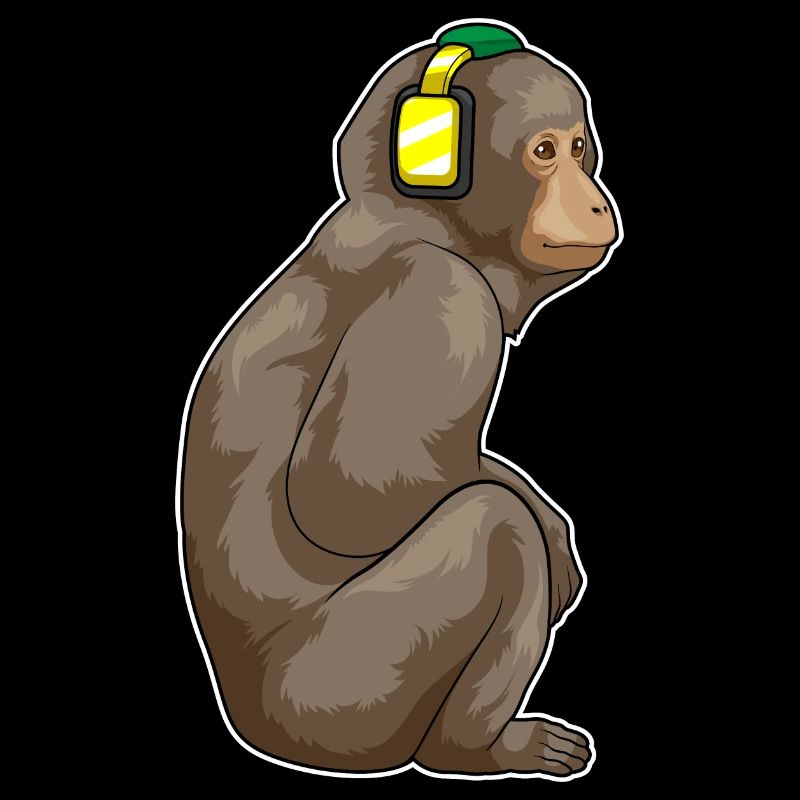 Affe Kopfhörer Musik