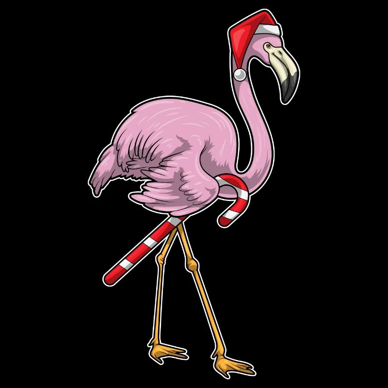 Flamingo Christmas Candy Cane