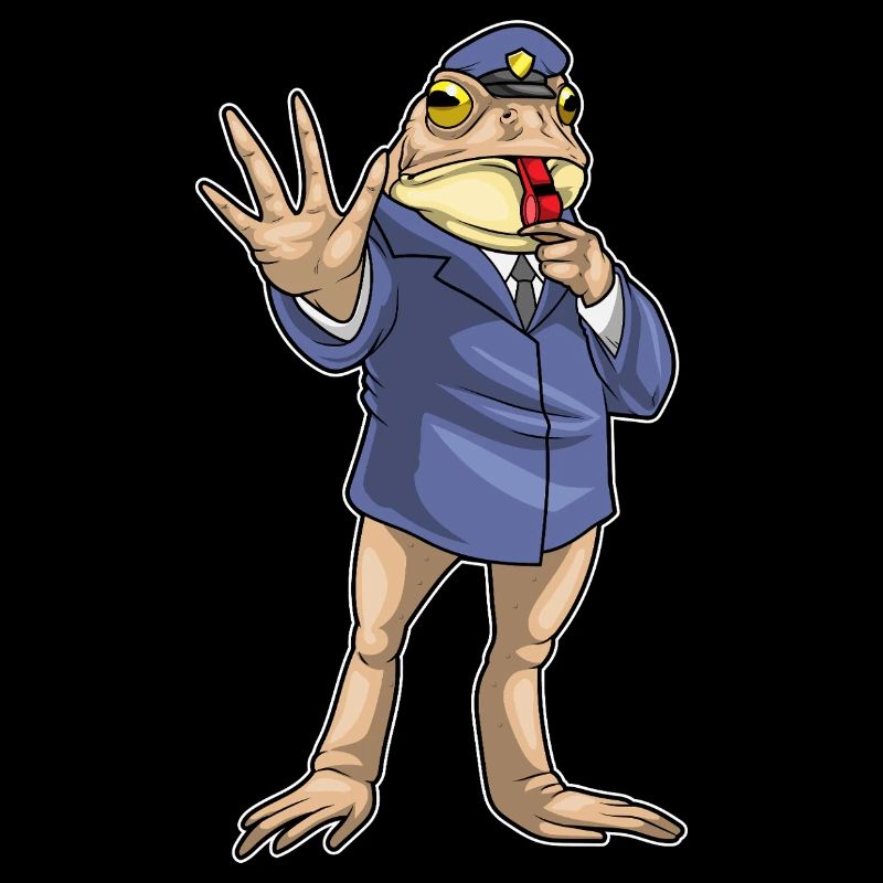 Frosch Polizist Trillerpfeife Polizei