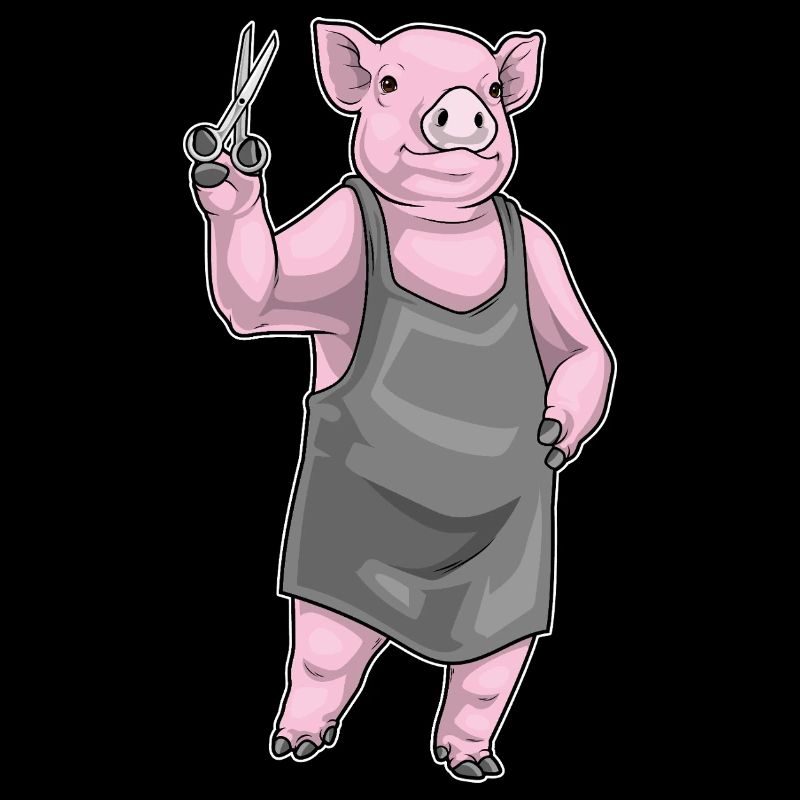 Schwein Friseur Schere