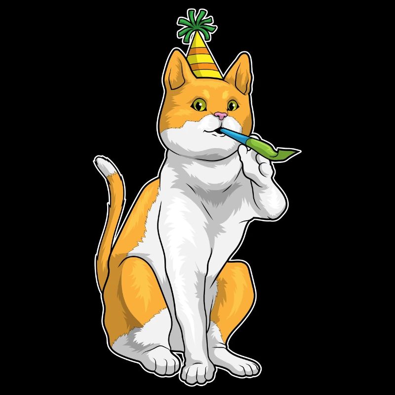 Katze Geburtstag Tröte