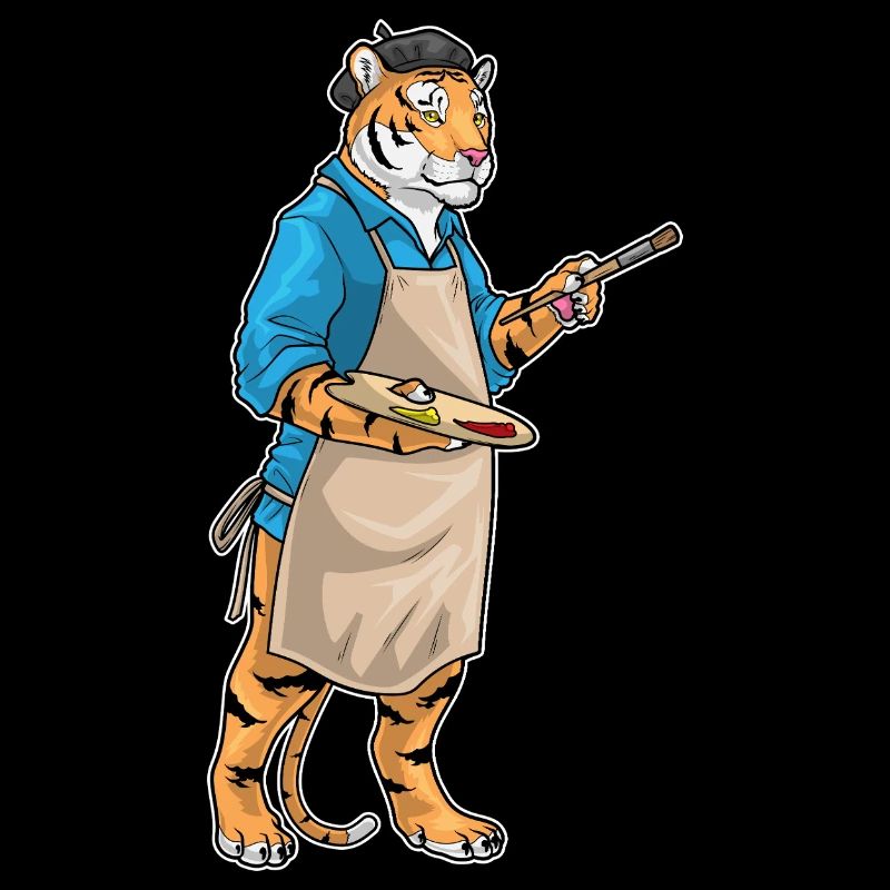Tiger Maler Pinsel Malen