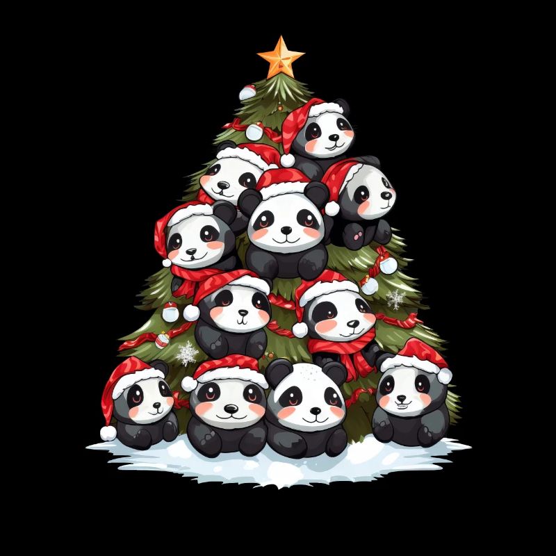 Christmas Panda Christmas Tree Fir Tree