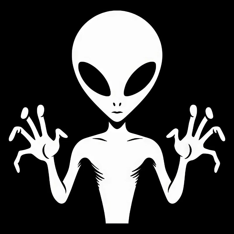 Alien Alien Body Silhouette with Hands: A unique d