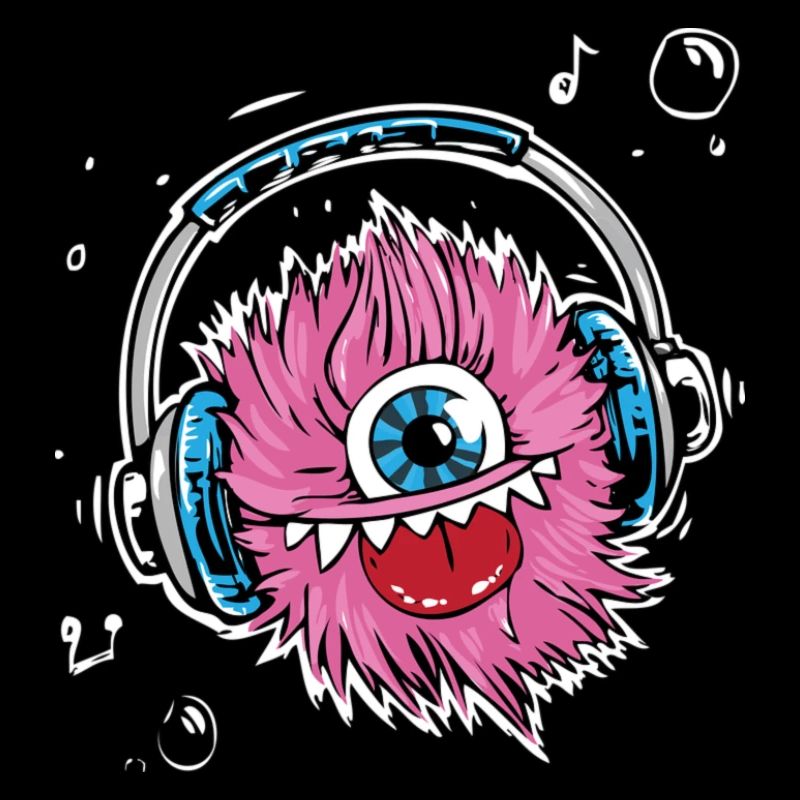 Monster mit Kopfhörer