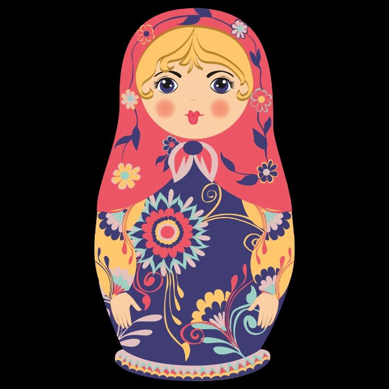 Bunte Matroschka mit Blumenmotiv