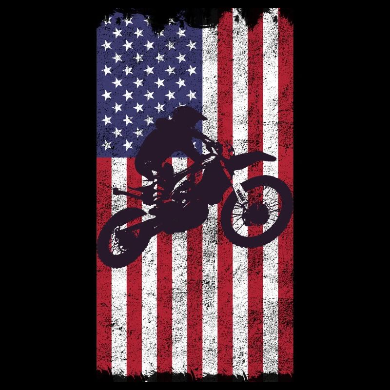 Drapeau américain du vélo de cross,